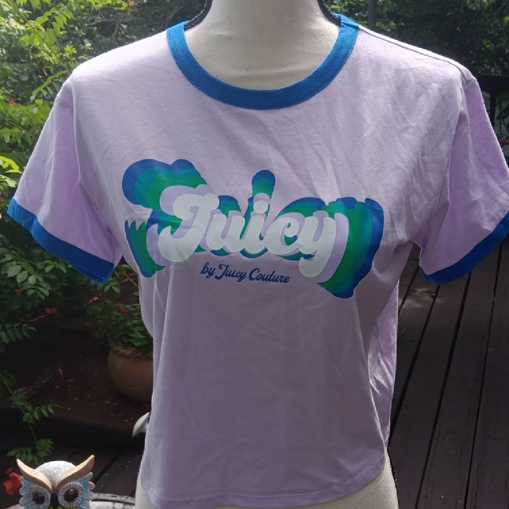 Juicy Couture Lavender Tee with Blue Accents Nwot